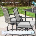 3-Piece Outdoor Bar Set with Swivel Chairs