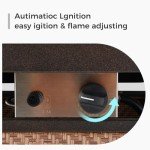 5-Piece Swivel Patio Bar Set with Fire Pit