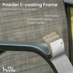 PHI VILLA Outdoor Swivel Bar Stools Set of 2