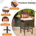 Sundale 30" Outdoor Wicker Bar Stool Set of 2