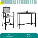 5-Piece Vongrasig Patio High Bar Set