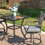 3-Piece Outdoor Bar Set with Swivel Chairs