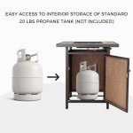 5-Piece Swivel Patio Bar Set with Fire Pit