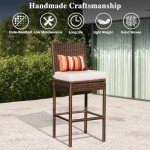 Sundale 30" Outdoor Wicker Bar Stool Set of 2
