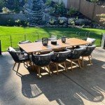 11-Piece Purple Leaf Wicker Patio Dining Set