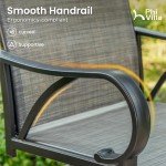 PHI VILLA Outdoor Swivel Bar Stools Set of 2