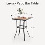 PHI VILLA Outdoor Bar Height Bistro Table