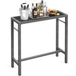 Mr IRONSTONE 39'' Waterproof Outdoor Bar Table