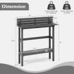 Tangkula 48-Inch Outdoor Bar Table with Storage