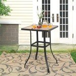 PHI VILLA Outdoor Bar Height Bistro Table