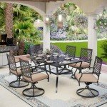7-Piece Metal Patio Dining Set with Swivel Chairs