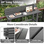 Tangkula 48-Inch Outdoor Bar Table with Storage