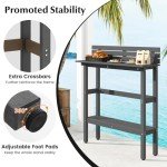 Tangkula 48-Inch Outdoor Bar Table with Storage