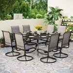 9-Piece Patio Dining Set with Swivel Chairs