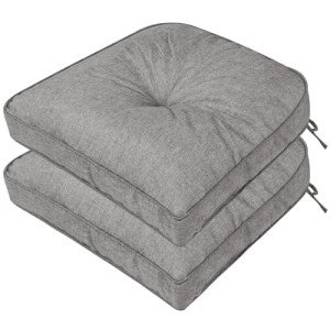 2-Pack Waterproof Outdoor Chair Cushions, 19"x19