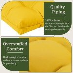 Yellow Tufted Seat Cushions for Patio Chairs - 2 Pack