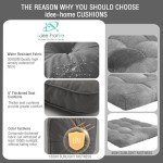 2-Pack Waterproof Outdoor Chair Cushions, 19"x19