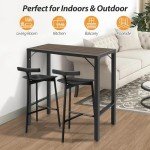 39” Outdoor Bar Table for Patio or Garden