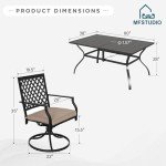 7-Piece Metal Patio Dining Set with Swivel Chairs