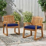 Navy Outdoor Chair Cushions – Set of 2