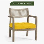 Yellow Tufted Seat Cushions for Patio Chairs - 2 Pack