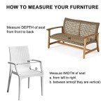 Yellow Tufted Seat Cushions for Patio Chairs - 2 Pack