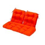 Outdoor Wicker Seat Cushions Set of 3 (Orange)