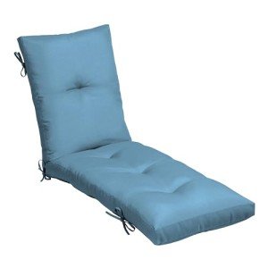 Plush Tufted Chaise Cushion in French Blue
