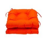 Outdoor Wicker Seat Cushions Set of 3 (Orange)