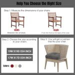 2-Pack Waterproof Outdoor Chair Cushions, 19"x19
