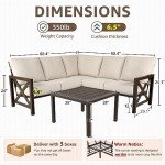 6-Piece Metal Outdoor Sectional Patio Set