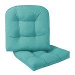 Tufted Teal Seat Cushions for Patio Chairs (Set of 2)