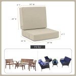 Favoyard Waterproof Deep Seat Patio Cushion Set