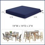 Set of 4 Outdoor Chair Cushions with Straps