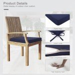 Set of 4 Outdoor Chair Cushions with Straps