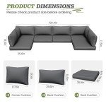 Grey Outdoor Cushions for Patio Furniture Set