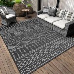 Waterproof 5x8 ft Outdoor Reversible Patio Rug