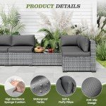 Grey Outdoor Cushions for Patio Furniture Set