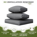 Grey Outdoor Cushions for Patio Furniture Set