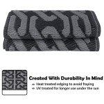 SAND MINE Reversible Outdoor Plastic Straw Mat 4' x 6