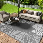 Tropical Reversible Outdoor Rug 8x10 for Patio