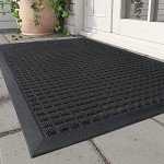MontVoo Non-Slip Outdoor Welcome Mat - Black 17"x30