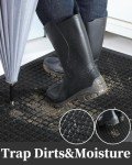 MontVoo Non-Slip Outdoor Welcome Mat - Black 17"x30