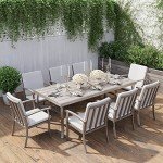 HAPPATIO 9-Piece Aluminum Patio Dining Set