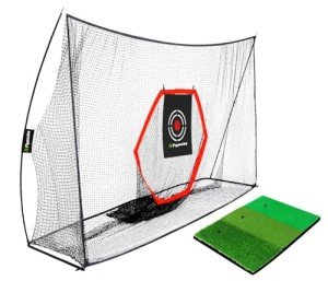 10x7 ft Golf Hitting Net with Mat & Accessories