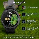 Wearable4U - Garmin Approach S70: Ceramic 47 mm Golf Smartwatch|1.4" AMOLED Display Up to 16 Days Battery Life, Multisport GPS Premium Watch w/ 43K+ Golf maps & Gift Bundle