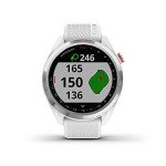 Garmin Approach S42, GPS Golf Smartwatch, Lightweight with 1.2" Touchscreen, 42k+ Preloaded Courses, Silver Ceramic Bezel and White Silicone Band, 010-02572-11 (Renewed)