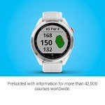 Garmin Approach S42, GPS Golf Smartwatch, Lightweight with 1.2" Touchscreen, 42k+ Preloaded Courses, Silver Ceramic Bezel and White Silicone Band, 010-02572-11 (Renewed)