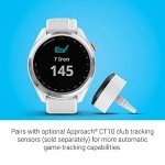 Garmin Approach S42, GPS Golf Smartwatch, Lightweight with 1.2" Touchscreen, 42k+ Preloaded Courses, Silver Ceramic Bezel and White Silicone Band, 010-02572-11 (Renewed)