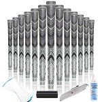 CHAMPKEY Golf Grips 13 Pack | Come with Solvent,15 Tapes,Vise Clamp and Hook Blade | All Weather Control and High Feedback Golf Club Grips